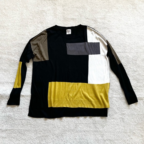 Planet by Lauren G Sweaters - PLANET BY LAUREN G PIMA COTTON/MODAL SWEATER ONE SIZE MODERN CHIC COLOR BLOCK